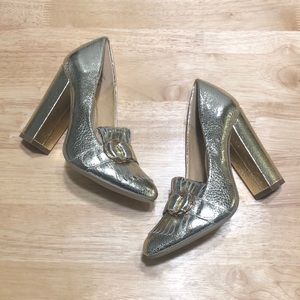 JUSTFAB 🍁 Tovah Loafer Thick Heel Pumps